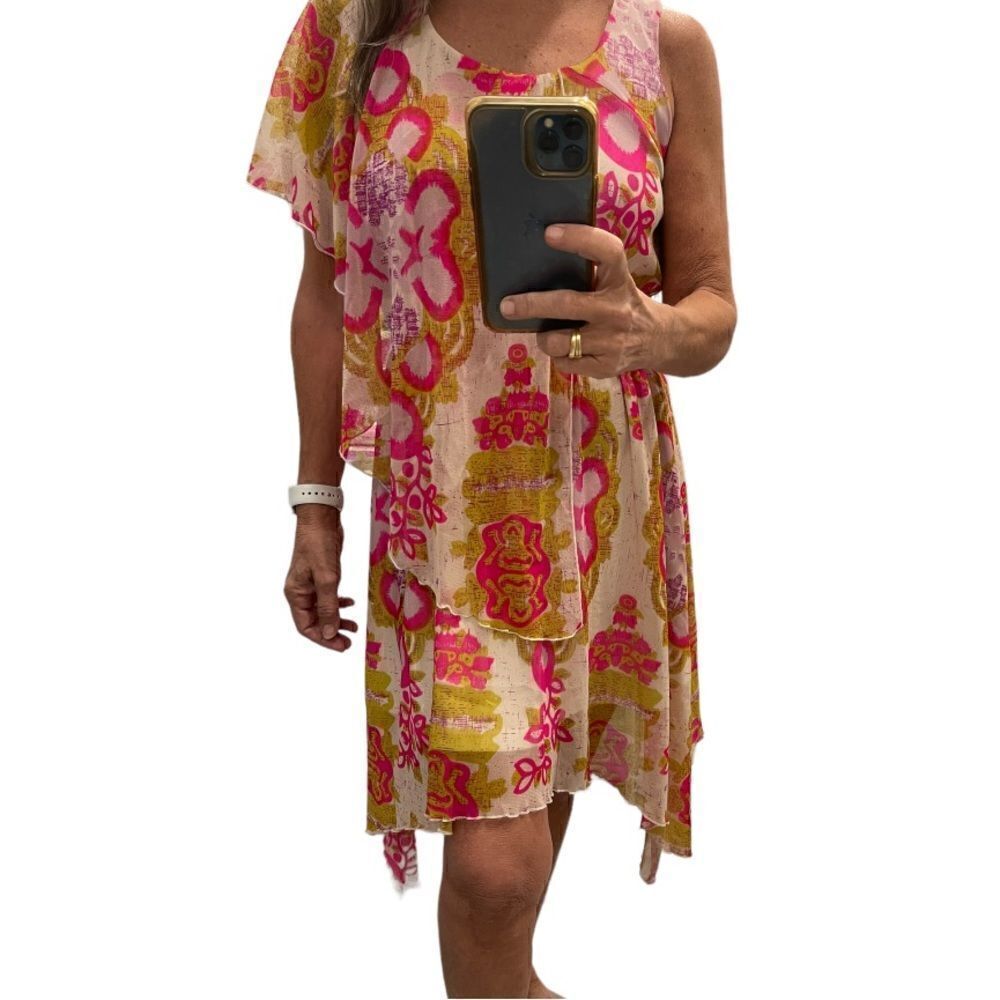 NEW BCBGMaxAzria Asymmetrical Hem Floral Dress.Size XS - Picture 5 of 16